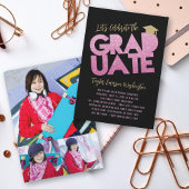 Invitation Fuchsia Parties scintillant Graduate Cutout Gradua
