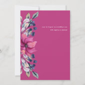 Invitation Fuchsia Pink Navy Blue Floral Mariage Budget (Dos)