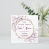 Invitation Fuchsia Pink Peony Fête des mariées moderne Toile (Debout devant)