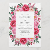 Invitation Fuchsia Pink Romantic Spring Wedding (Devant)