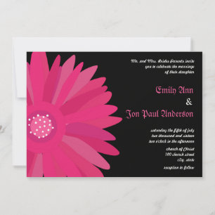Invitation Fuchsia Raspberry Gerber Daisy