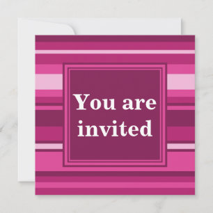 Invitation Fuchsia rayures