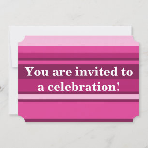 Invitation Fuchsia rayures