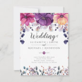 Invitation Fuchsia Rose Orange Ginger Wedding Invite Budget (Devant)