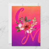 Invitation Fuchsia Rose Orange Violet Floral Éclatant et Auda (Dos)