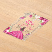 Invitation Fuchsia Rose Rose Douce 16 Princesse (Poser)