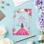 Invitation Fuchsia Rose Rose Douce 16 Princesse (Insitu (Mariage))