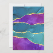 Invitation Fuchsia rose sarcelle or 45e anniversaire abstrait (Dos)
