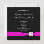 Invitation Fuchsia Rose vif Fête d'anniversaire des 50 ans él (Dos)