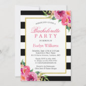 Invitation Fuchsia rose violet Fleur de Bachelorette (Devant)