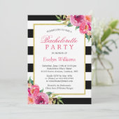 Invitation Fuchsia rose violet Fleur de Bachelorette (Debout devant)