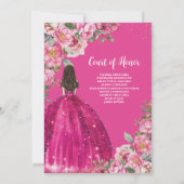 Invitation Fuchsia Roses rose chaud Floral Quinceañera Sweet  (Dos)
