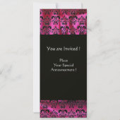 Invitation FUCHSIA  SOIE NOIRE DAMASSÉE MONOGRAMME ,Glace Bla (Dos)