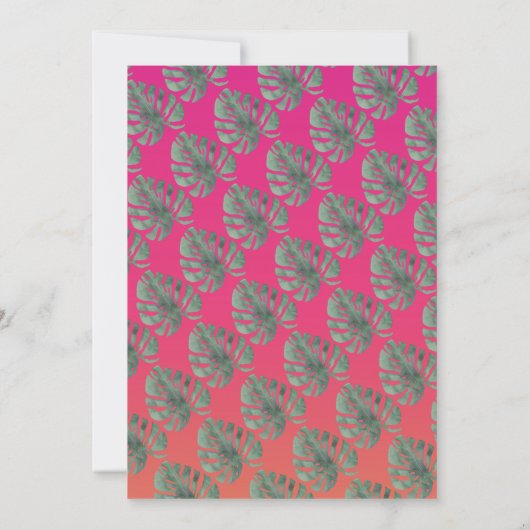 Invitation Fuchsia Tropical moderne 30e anniversaire (Dos)