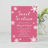 Invitation Fuchsia Winter Sweet sixteen (Debout devant)