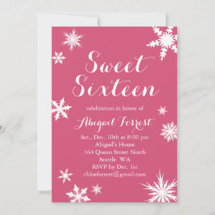 Invitation Fuchsia Winter Sweet sixteen
