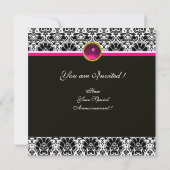Invitation FUCHSIE ROSE NOIR DOMMASQUE MONOGRAMME Améthyste (Dos)