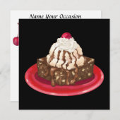 Invitation Fudge Brownie et glace (Devant / Derrière)