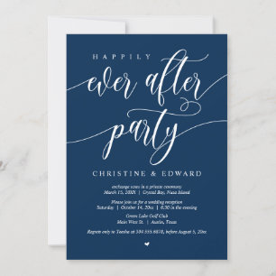 Invitation Fuite amoureuse, Fête de Mariage Heureux, Bleu Mar
