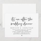 Invitation Fuite amoureuse moderne, Après le dîner de mariage (Devant / Derrière)