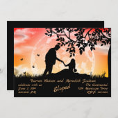 Invitation Fuite amoureuse sous la lune orange (Devant / Derrière)