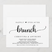 Invitation Fuite, Brunch de Mariage Heureux, Rustique  (Devant / Derrière)