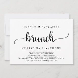 Invitation Fuite, Brunch de Mariage Heureux, Rustique 