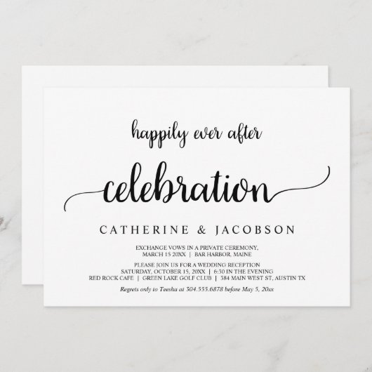 Invitation Fuite, Célébration de bonheur pour toujours, Rusti (Devant / Derrière)