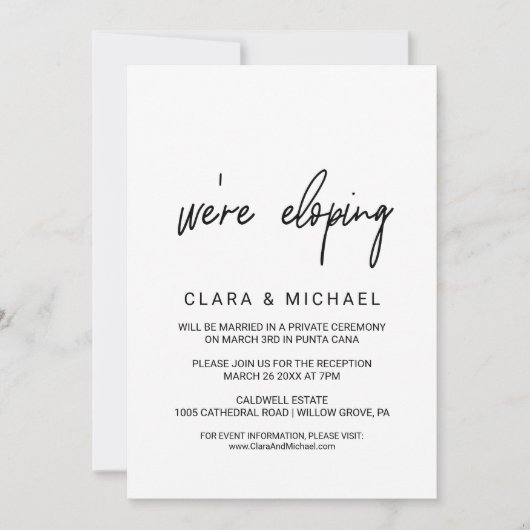 Invitation Fuite de calligraphie fantaisiste (Devant)