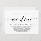 Invitation Fuite de mariage, Après nous faisons, nous dînons  (Devant)