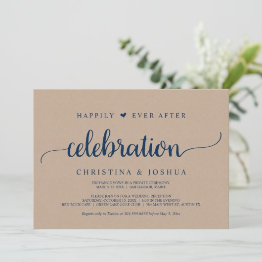 Invitation Fuite de mariage, célébration de bonheur éternel (Debout devant)