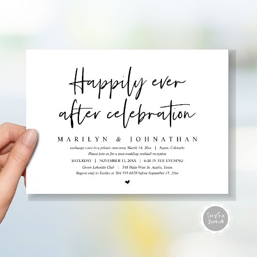 Invitation Fuite de mariage, Célébration de bonheur éternel
