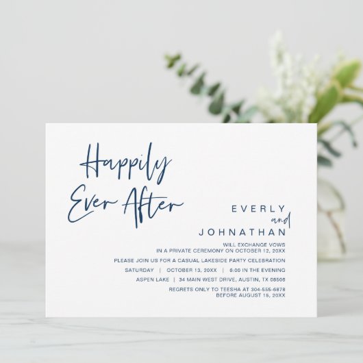 Invitation Fuite de mariage, célébration de bonheur éternel  (Debout devant)