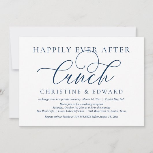 Invitation Fuite de mariage, déjeuner de bonheur éternel (Devant)