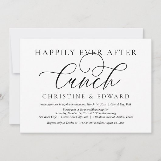 Invitation Fuite de mariage, déjeuner de bonheur éternel (Devant)