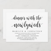 Invitation Fuite de mariage, dîner avec les jeunes mariés (Devant / Derrière)