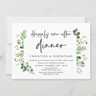 Invitation Fuite de mariage, dîner de bonheur éternel sur inv