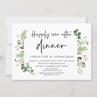 Invitation Fuite de mariage, dîner de bonheur éternel sur inv