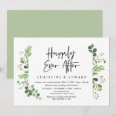 Invitation Fuite de mariage, dîner heureux pour toujours (Devant / Derrière)