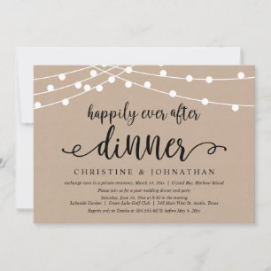 Invitation Fuite de mariage, dîner pour toujours heureux