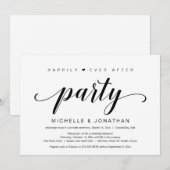 Invitation Fuite de Mariage, Écriture Noire Élégante (Devant / Derrière)