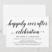 Invitation Fuite de mariage, élégant script noir classe (Devant / Derrière)