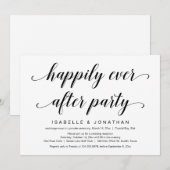 Invitation Fuite de mariage, élégant script noir classe (Devant / Derrière)