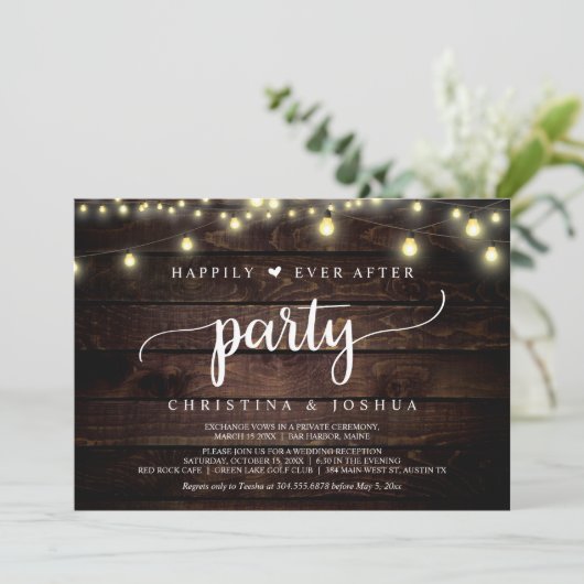 Invitation Fuite de mariage, fête de bonheur éternel (Debout devant)