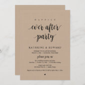 Invitation Fuite de mariage, fête de bonheur éternel, kraft (Devant / Derrière)