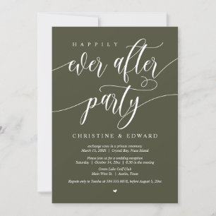 Invitation Fuite de mariage, fête de mariage heureux pour tou