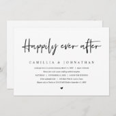 Invitation Fuite de mariage, fête de pour toujoursInvitation (Devant / Derrière)