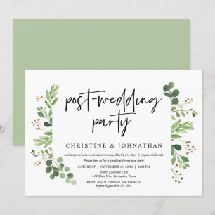 Invitation Fuite de mariage, fête post-mariage