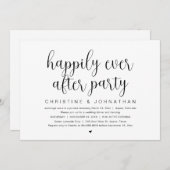 Invitation Fuite de mariage, fête pour toujours heureuse (Devant / Derrière)