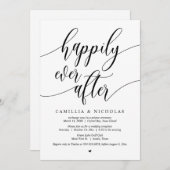 Invitation Fuite de mariage, fête pour toujours heureuse (Devant / Derrière)